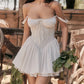 Lace Panel A-line Dress White Coquette Party Holiday Sleeveless Mini Corset Elegant Dress The Clothing Company Sydney