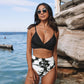 CUPSHE Solid Black Twist High Waist Bikini Sets Swimsuit For Women Sexy V-neck Tank Two Pieces Swimwear 2023 Beach Bathing Suit The Clothing Company Sydney