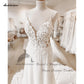 Drop Waist Chiffon Boho Robe Elegant Long Bridal Beach Wedding Gowns Floral Lace Appliques Spaghetti Strap Wedding Dress The Clothing Company Sydney