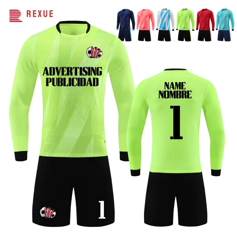 Goalkeeper Football Jersey Suit for Kids Adults Personalized Custom Boys Girls Men's Womens Print Long Sleeve Soccer Uniforms The Clothing Company Sydney