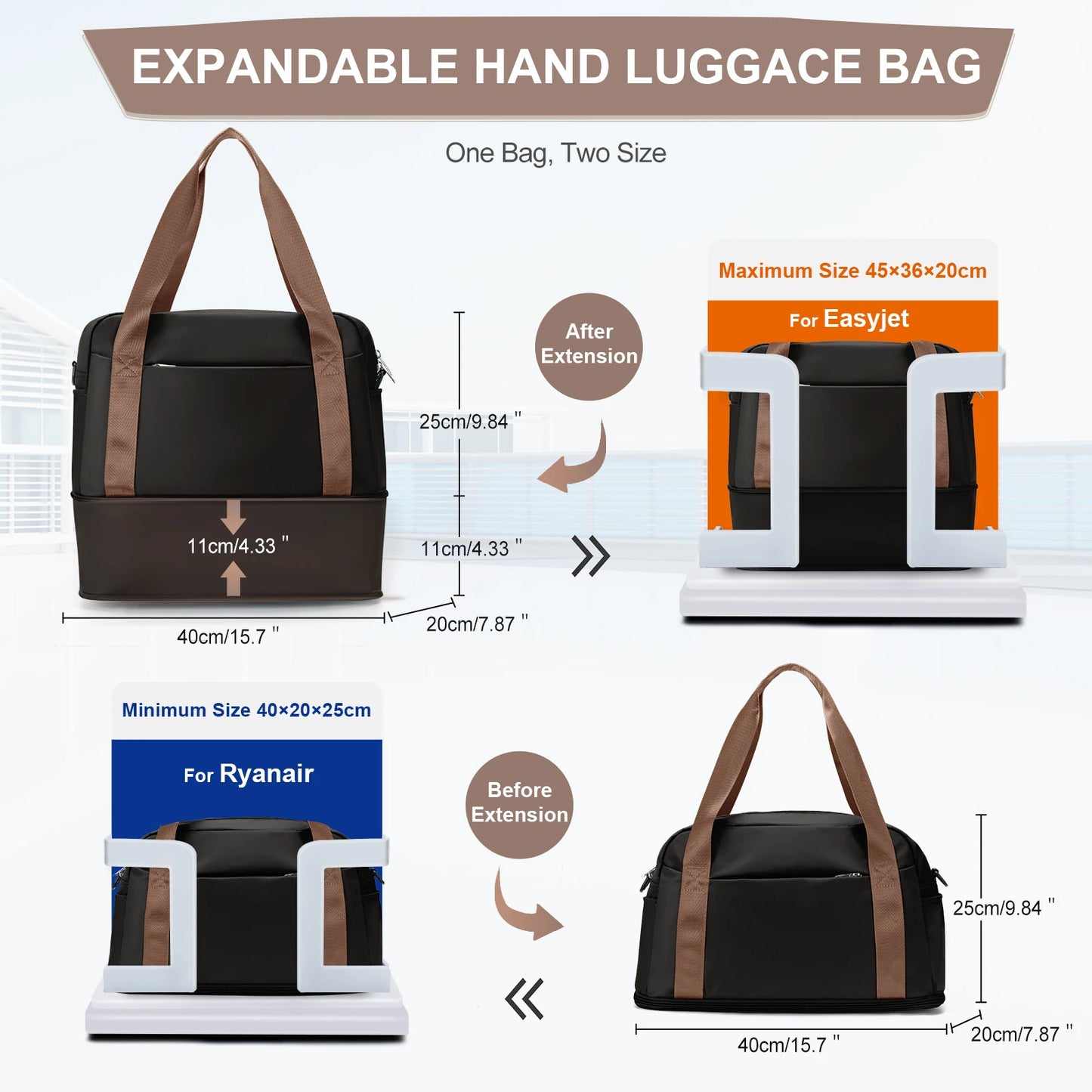 Cabin Bag Hand Luggage for Men and Women Sports Tote Weekender Bag Travel Duffel Bag The Clothing Company Sydney