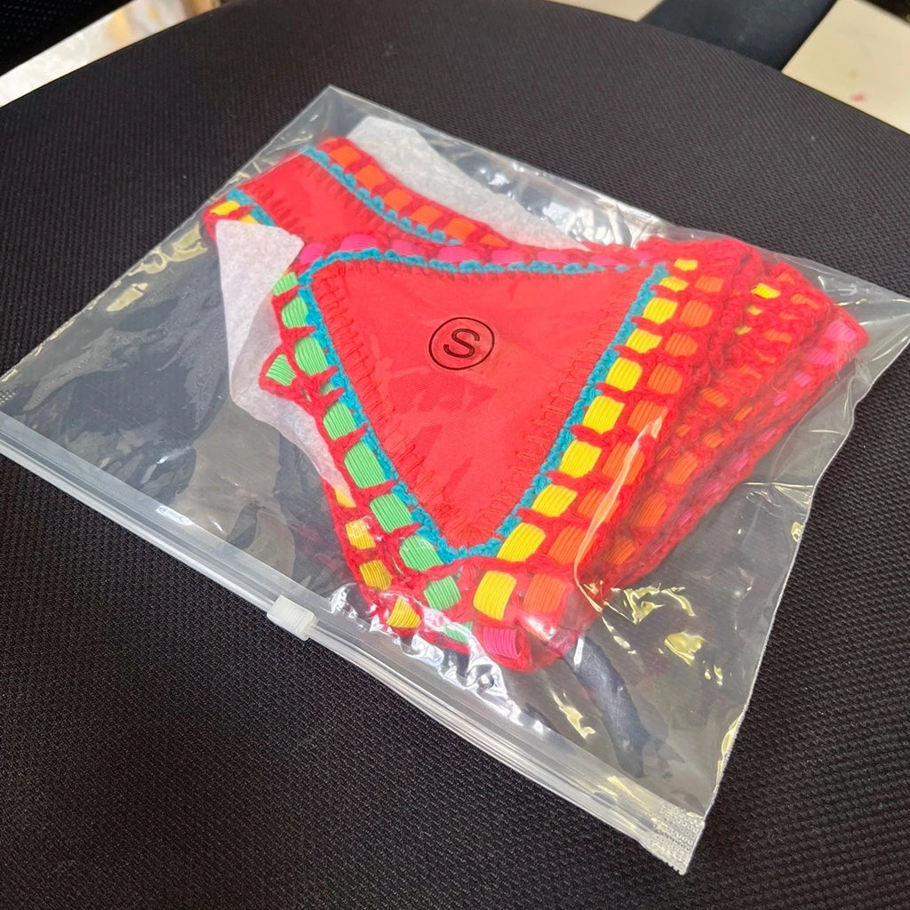 2 Piece Red Swimwear Green Bathing Suit Pink Swimsuit Handmade Navy Crochet Swimsuit Bikini Set