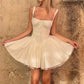 Lace Panel A-line Dress White Coquette Party Holiday Sleeveless Mini Corset Elegant Dress The Clothing Company Sydney