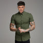 Slim Fit Button Short Sleeve Shirts Men Casual Sportswear Dress Shirt Male Hipster Shirts Tops Fitness Clothing The Clothing Company Sydney