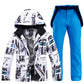 Men Women Snow Suit Wear Snowboarding Clothing Winter Warm Waterproof Outdoor Ski Set Jackets + Strap Pants