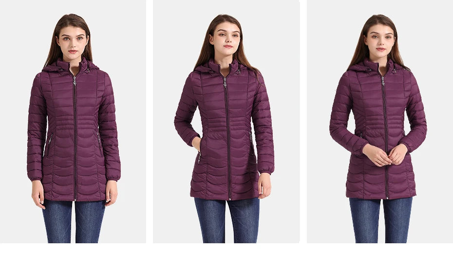 Winter Ultralight Warm Long Parka Coat Hooded Women Outdoor Padded Cotton Clothing Outerwear Jacket The Clothing Company Sydney