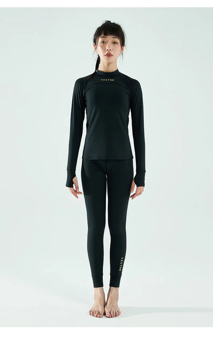 Womens 2 Piece Ultra Soft Winter Ski Quick Dry Base Layering Set Microfiber Fleece Thermal Underwear Plus Pants Set