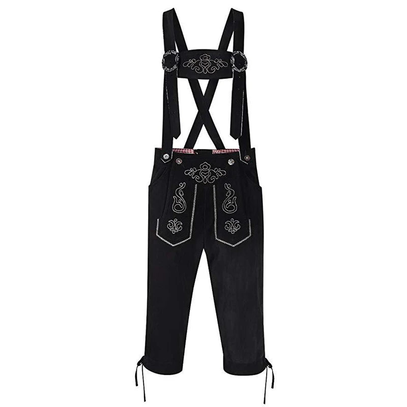 Men's Carnival Munich Oktoberfest Costume Faux Leather Pants Waiter Cosplay Fancy Party Dress
