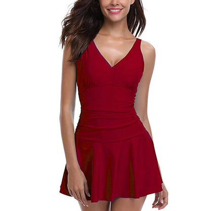 Women Modest Swim Dresses Floral Print Plus-Size Swimsuit Padded One Piece Swimwear Bathing Suits The Clothing Company Sydney