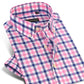 Plaid Checked Cotton Men Shirts Pocket-less Design Short Sleeve Summer Casual Standard-fit Button-down Thin Shirt The Clothing Company Sydney