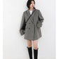 Women's Wool Blend Coat Solid Mid Long Woollen Blazer Thick Warm Blouse Overcoat Office Autumn Winter Jacket