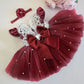 Cute Baby Girl's Tutu Dress Embroidery Lace Flower Princess Gown Birthday Party Newborn Formal Dress The Clothing Company Sydney