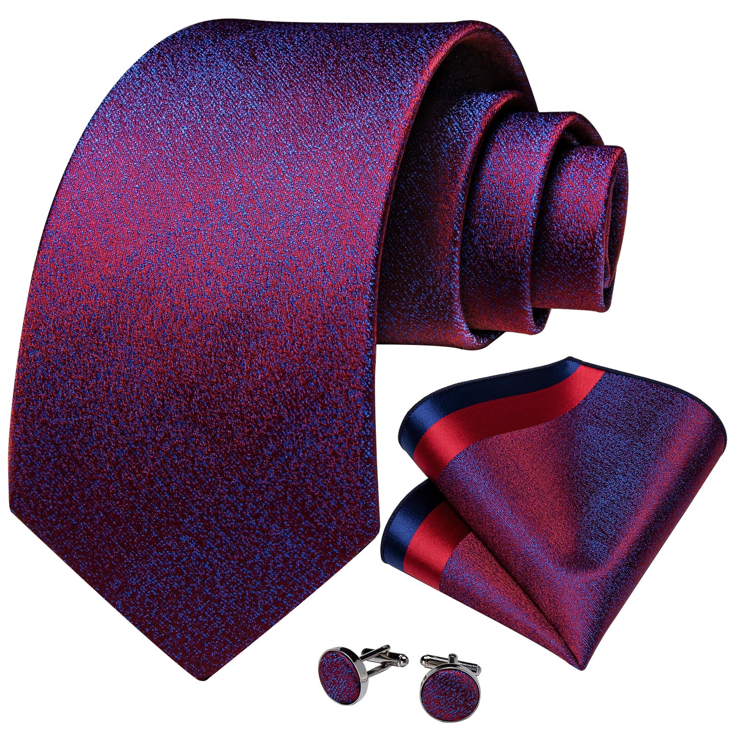 Men's Ties 8cm Wide Silk Neck Tie For Wedding Party Accessories Pocket Square Cufflinks Brooch Pin Set