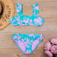 2 Piece Kids Swimwear Swimsuit Print Girls Kid Bikini Set 5-14 Years Children Bandage Swimming Suit Beachwear The Clothing Company Sydney