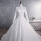 Elegant High Neck With Train Princess Bride Dress Luxury Lace Embroidery Wedding Gown Wedding Dress