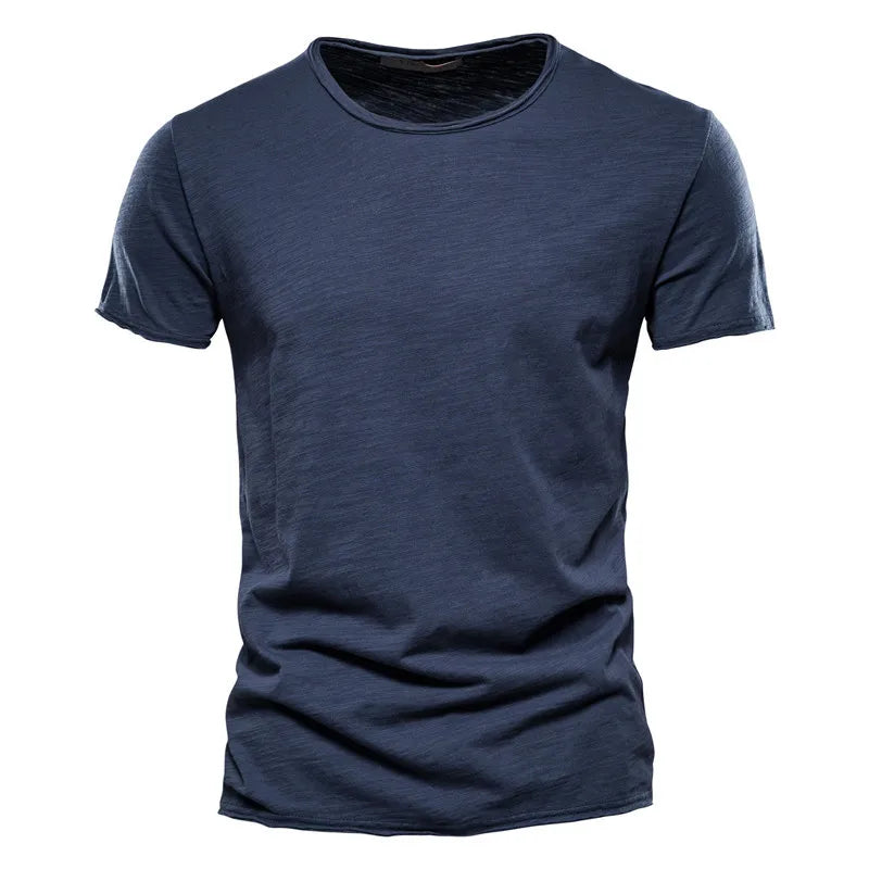 100% Cotton Men's T-shirt Casual Soft Fitness Summer T-shirts O-Neck Short Sleeve Top