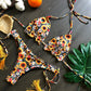 2 Piece Micro Swimsuit Women Feather Print Swimwear Female Bathing Suit Bikini Set The Clothing Company Sydney