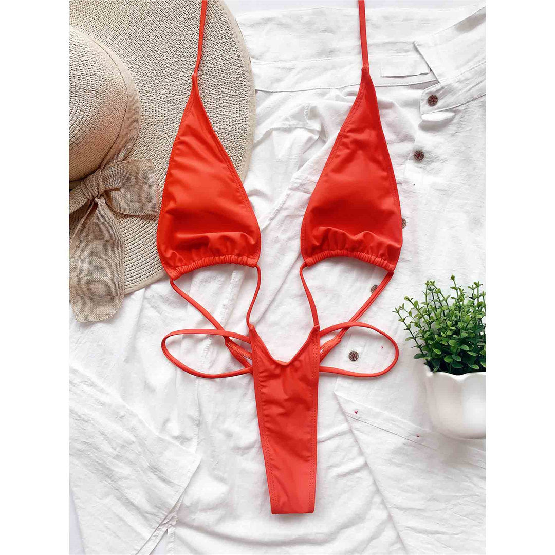 Extreme String Mini Micro Thong One Piece Swimsuit Backless