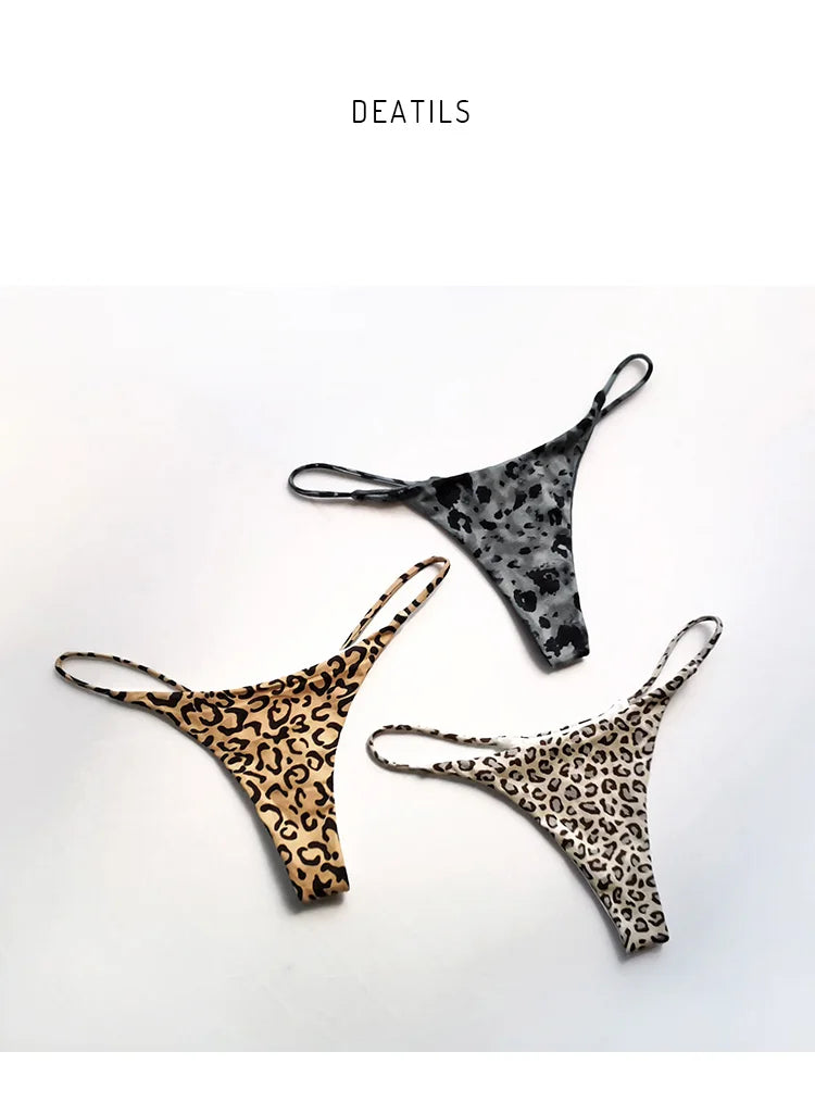 Cotton Leopard G String Women Panties Briefs Thong Low Waist T-back Bikini Underwear Seamless Lingerie