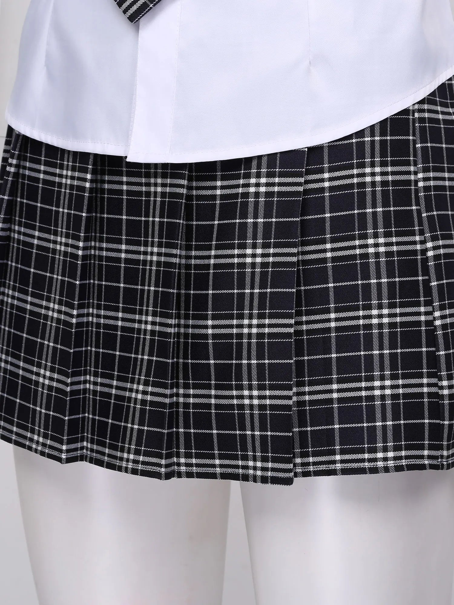 Women's Cosplay Costume Adult School Uniform Short Sleeve Shirt with Plaid Skirt for Halloween Role Play Party The Clothing Company Sydney