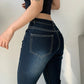 Vintage Skinny Y2K Low Waist Female Streetwear 2000s Aesthetic Chic Pants Solid Slim Flared Denim Jeans