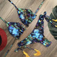 2 Piece Micro Swimsuit Women Feather Print Swimwear Female Bathing Suit Bikini Set The Clothing Company Sydney