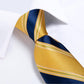 Men's Tie Luxury Yellow Blue Striped Paisley Plaid Silk Wedding Tie For Men's Designer Hanky Cufflinks Gift Tie Set The Clothing Company Sydney