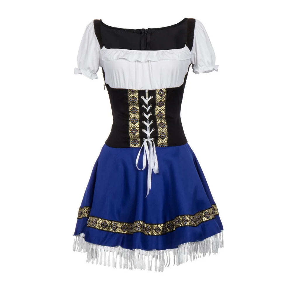 Women's Oktoberfest Bavarian German Waitress Maid Costume Fancy Dress in Blue The Clothing Company Sydney