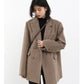 Women's Wool Blend Coat Solid Mid Long Woollen Blazer Thick Warm Blouse Overcoat Office Autumn Winter Jacket