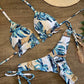 2 Piece Micro Swimsuit Women Feather Print Swimwear Female Bathing Suit Bikini Set The Clothing Company Sydney