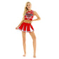 Women's Cheerleading Uniform Cosplay Set Backless Crop Top Mini Pleated Skirt Carnival Party Halloween Costume