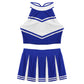 Women's Cheerleading Costume Uniform Carnival Cosplay Outfit Stand Collar Sleeveless Crop Top with Mini Pleated Skirt