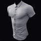 Slim Fit Button Short Sleeve Shirts Men Casual Sportswear Dress Shirt Male Hipster Shirts Tops Fitness Clothing The Clothing Company Sydney