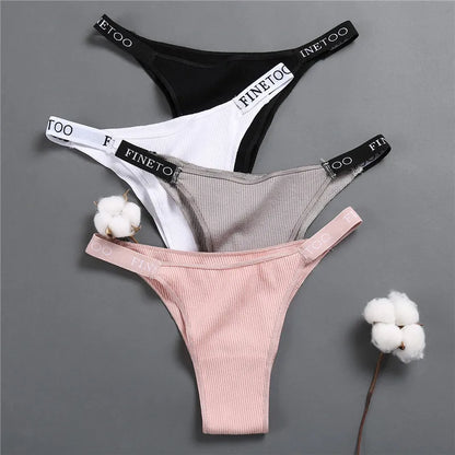 5 Pack Lingerie Womens Cotton Panties Letter Low Waist Female Briefs Underwear Comfort Underpants Intimates - The Clothing Company Sydney
