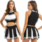 2 Piece Cheerleader Costume Women Adult Cheerleading Uniform Dancing Outfit Sleeveless Crop Top with Mini Pleated Skirt The Clothing Company Sydney