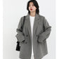 Women's Wool Blend Coat Solid Mid Long Woollen Blazer Thick Warm Blouse Overcoat Office Autumn Winter Jacket