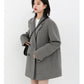 Women's Wool Blend Coat Solid Mid Long Woollen Blazer Thick Warm Blouse Overcoat Office Autumn Winter Jacket