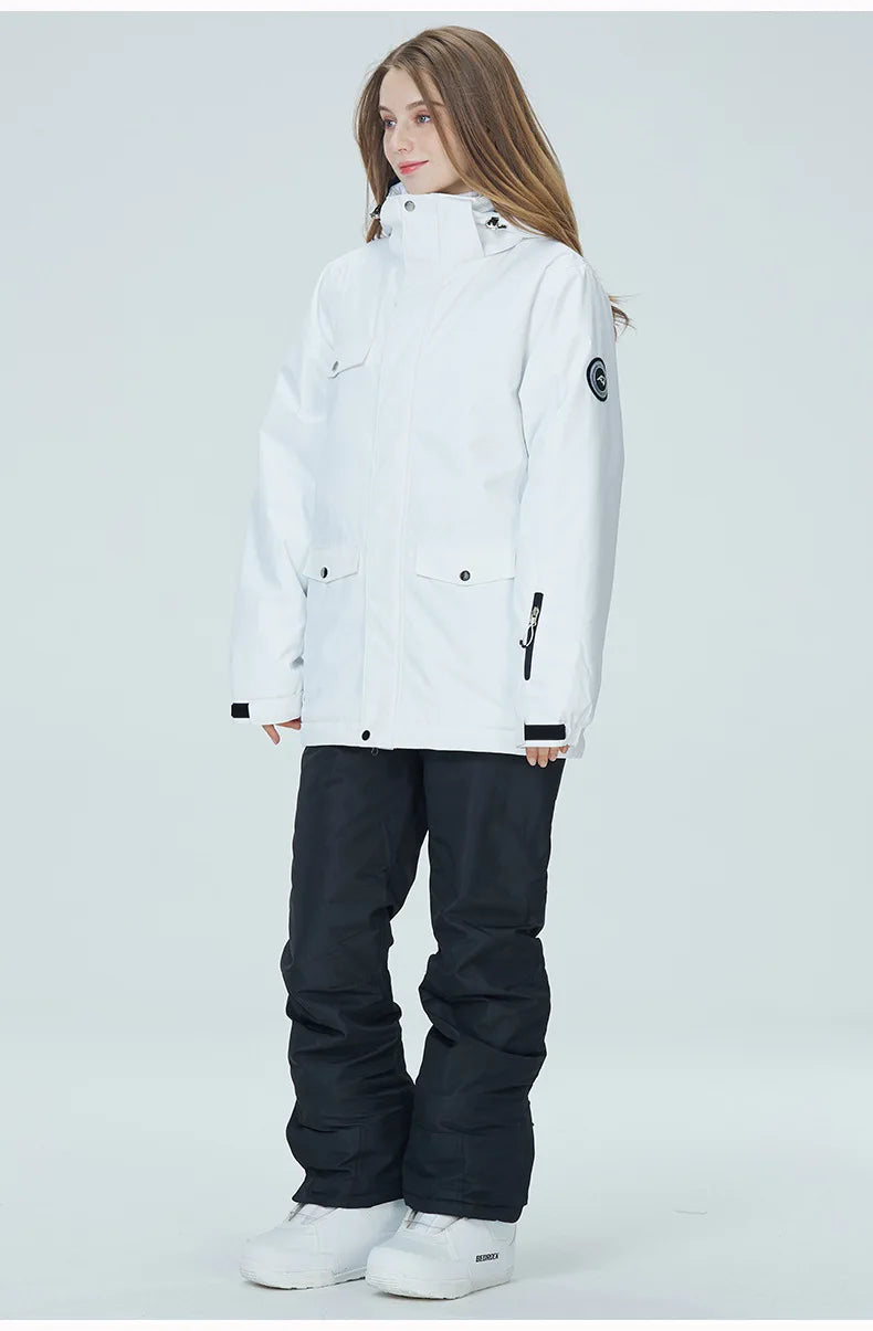 2 Piece Ski Suit Women's Snowboard Clothing Sets Waterproof Windproof Skiing Jacket Pants Snow Overalls