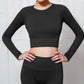 2 Piece Set Women Ribbed Seamless Long Sleeve Yoga Sets Workout Women's High Waist Sports Legging Long Sleeve Top The Clothing Company Sydney