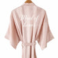 Champagne bathrobe bride bridal party sister team shower sleepwear bridesmaid wedding short robes