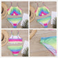 2 Piece Kids Swimwear Swimsuit Print Girls Kid Bikini Set 5-14 Years Children Bandage Swimming Suit Beachwear The Clothing Company Sydney