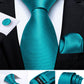 Men's Tie Teal Green Paisley Novelty Design Silk Wedding Tie for Men Handky cufflink Tie Set Party Business Fashion Set The Clothing Company Sydney