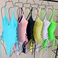 Lace Up Underwired One Piece Swimsuit Swimwear Backless Monokini Bather Bathing Suit Deep V Neck Swimwear The Clothing Company Sydney