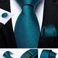 Men's Tie Teal Green Paisley Novelty Design Silk Wedding Tie for Men Handky cufflink Tie Set Party Business Fashion Set The Clothing Company Sydney