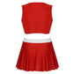 2 Piece Cheerleader Costume Women Adult Cheerleading Uniform Dancing Outfit Sleeveless Crop Top with Mini Pleated Skirt The Clothing Company Sydney