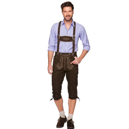 Men's Carnival Munich Oktoberfest Costume Faux Leather Pants Waiter Cosplay Fancy Party Dress