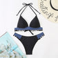 2 Piece Push Up Bikini Swimwear Women Tassel Black Ball Leopard Swimsuit Bathing Suit Bikinis Set Biquini Brazilian Beach Wear The Clothing Company Sydney