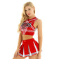 2 Piece Cheerleader Costume Women Adult Cheerleading Uniform Dancing Outfit Sleeveless Crop Top with Mini Pleated Skirt The Clothing Company Sydney