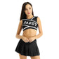 2 Piece Cheerleader Costume Women Adult Cheerleading Uniform Dancing Outfit Sleeveless Crop Top with Mini Pleated Skirt The Clothing Company Sydney