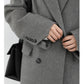 Women's Wool Blend Coat Solid Mid Long Woollen Blazer Thick Warm Blouse Overcoat Office Autumn Winter Jacket